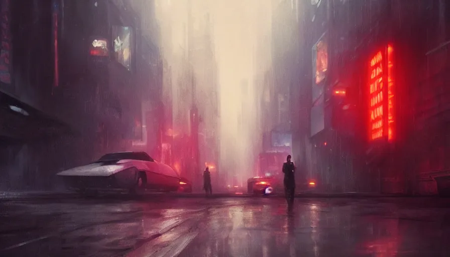 Image similar to blade runner 2 0 4 9, cinematic shot, oil painting by jama jurabaev, extremely detailed, brush hard, artstation, for aaa game, high quality, brush stroke