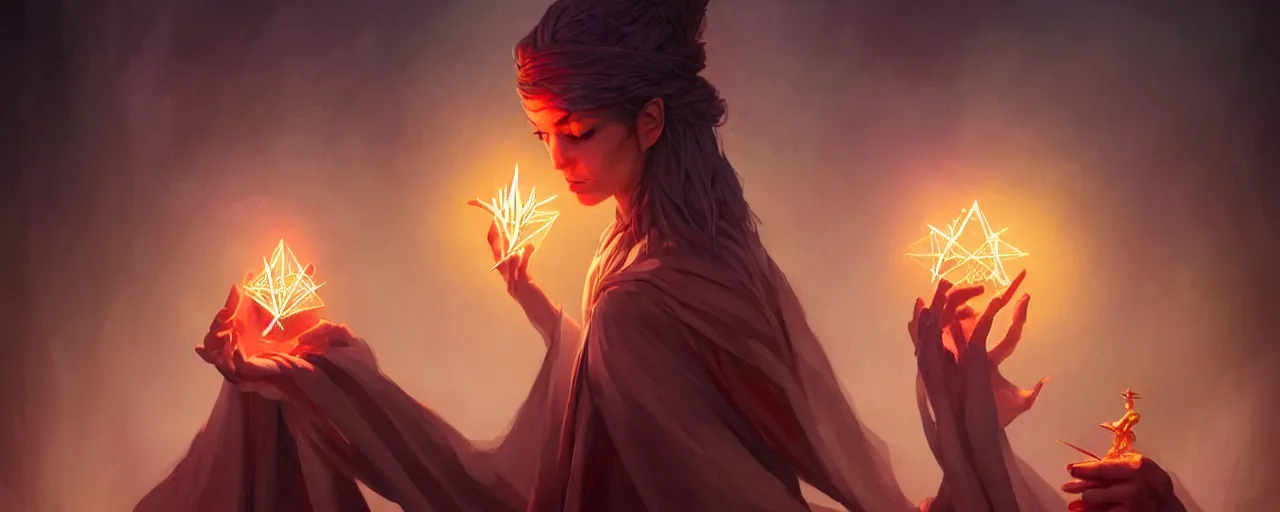 Image similar to a beautiful wizard performing magic rituals by magali villeneuve, artgerm, greg rutkowski, digital art, sharp focus, award winning, intrecate details, 4 k