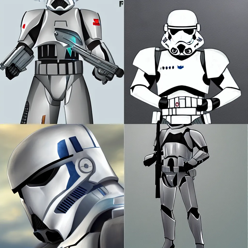 Prompt: a clone trooper in anime artstyle