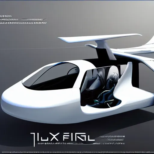 Image similar to luxury flying car ad from the future, artstation