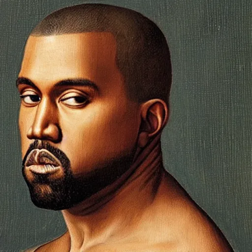 Image similar to A Renaissance portrait painting of Kanye West