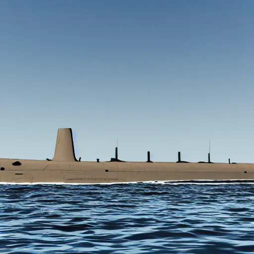 Prompt: Nuclear Submarine in the peaceful sky