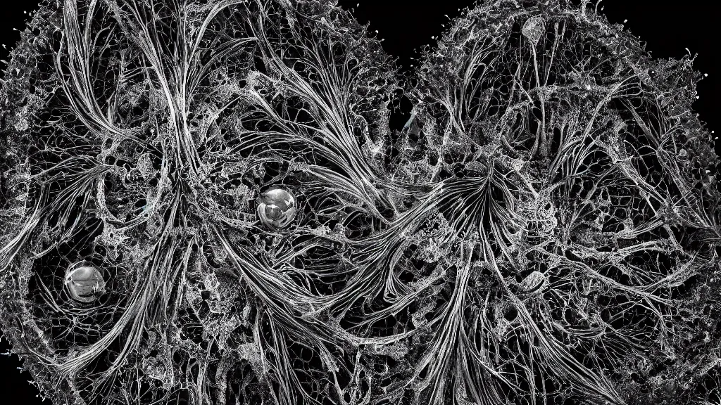 Prompt: beautiful macro photography of a coronavirus inside a television screen, dark, sinister, detailed, high contrast, art by Ernst Haeckel and Greg Rutkowski