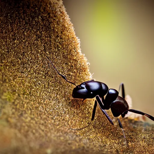 Image similar to an award winning portrait photo of an ant