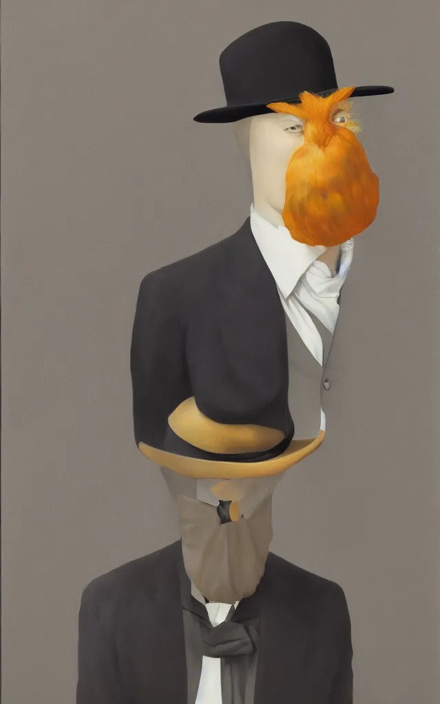 Image similar to the human vondition, realistic painting, 4k, in the style of rene magritte