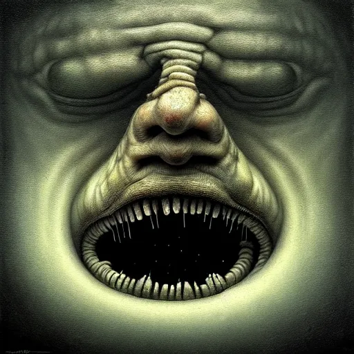 Prompt: when the abyss looks back at you. by anton semenov, hyperrealistic photorealism acrylic on canvas, resembling a high - resolution photograph