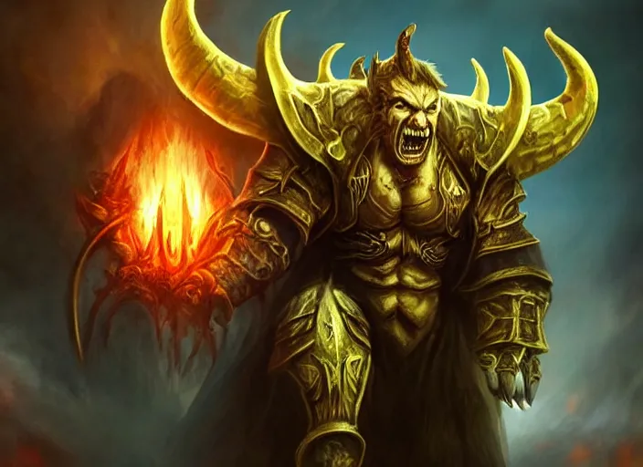 Image similar to donald trump as demon in world of warcraft