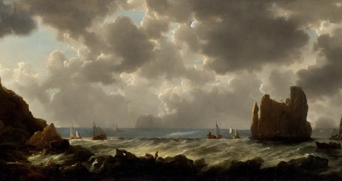 Image similar to an 1 8 th century! landscape painting of ship rock!!! moody! impressive! majestic, by carlos de haes!!!