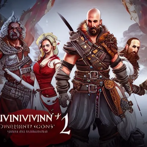 Image similar to divinity original sin 2 movie poster, high detail, divinity, d i v i n i t y, d - i - v - i - n - i - t - y