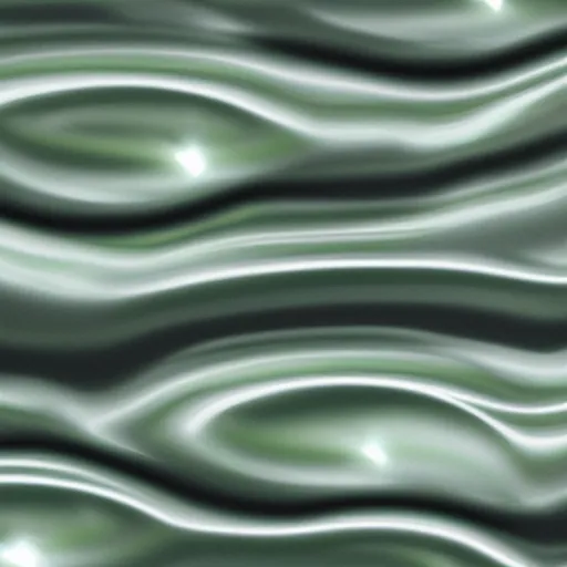 Image similar to swirling soft focus chrome liquid metal pools green, shining, smooth curves, liquidmetal, translucent, hologram