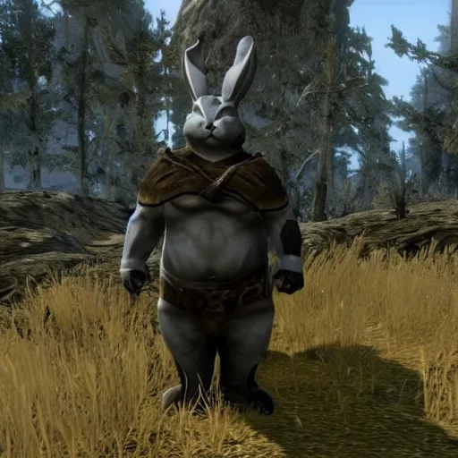 Prompt: Big Chungus in skyrim