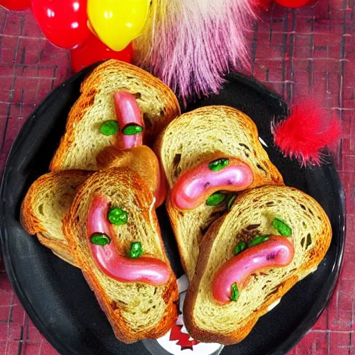 Image similar to clown spread on toast