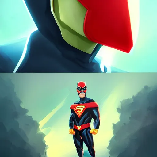 Image similar to Portrait of a masked superhero in the looks of John Cena, mattepainting concept Blizzard pixar maya engine on stylized background splash comics global illumination lighting artstation lois van baarle, ilya kuvshinov, rossdraws