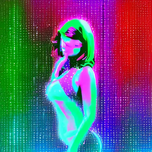 Image similar to do not be jealous of my boogie, glam, neon, digital art