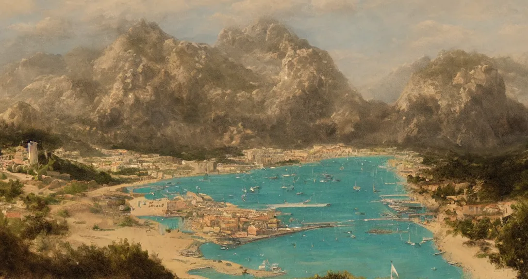 Image similar to matte painting of south of france country