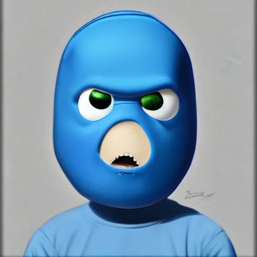 Image similar to mugshot of finn the human, photorealistic, pixar style