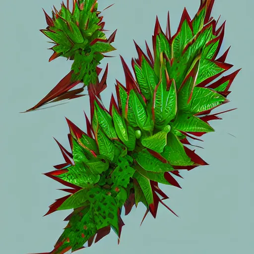 Image similar to a pokemon that looks like pigweed, a pigweed with a bromeliad pattern, digital art. trending on art station, unreal engine.