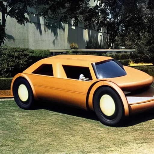 Prompt: Car designed by Frank Lloyd Wright