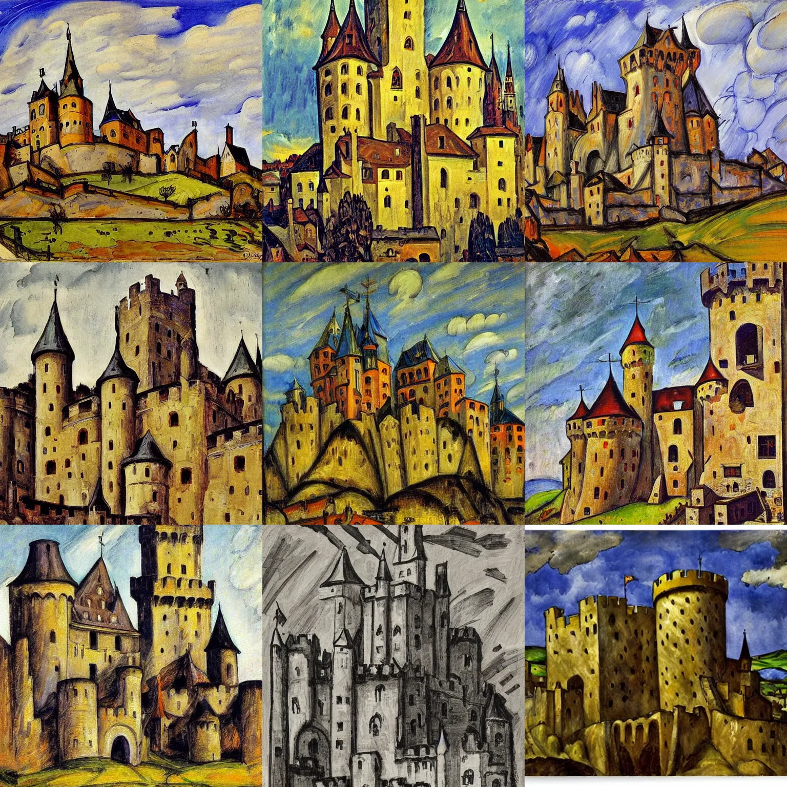 Prompt: medieval castle, by othon friesz