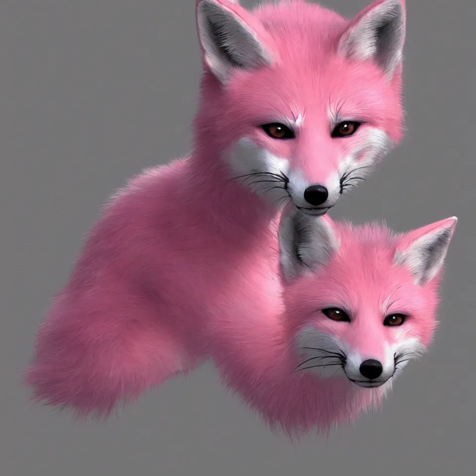 Prompt: pink fox, hyper realistic, 1 6 k, artstation,