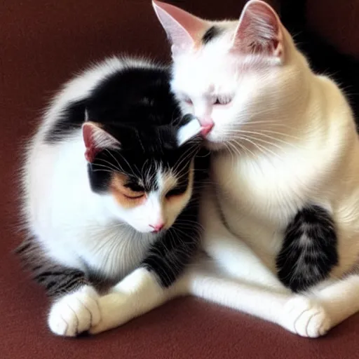 Image similar to two cats cuddling each other