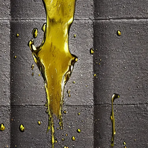 Image similar to hyper realistic photo of urine dripping down a wall