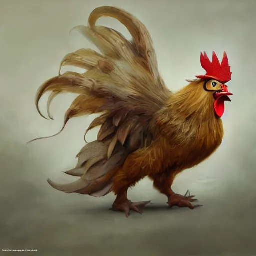 Image similar to expressive oil painting of ( ( ( rooster ) ) ) pikachu chimera, by jean - baptiste monge, octane render by yoshitaka amano, by greg rutkowski, by artgerm