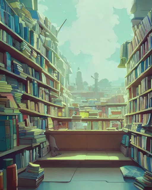 Image similar to book shop, detailed, cory loftis, james gilleard, atey ghailan, makoto shinkai, goro fujita, studio ghibli, rim light, exquisite lighting, clear focus, very coherent, plain background, soft painting