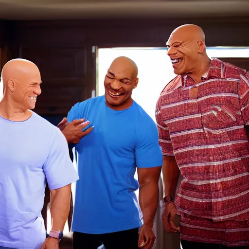 Image similar to mr clean mr clean mr clean and mike tyson laughing