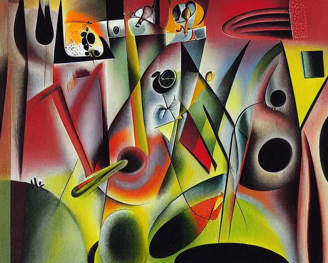 Prompt: a painting by roberto matta