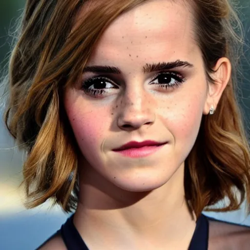 Image similar to a photo of emma watson but she's very small compared to others