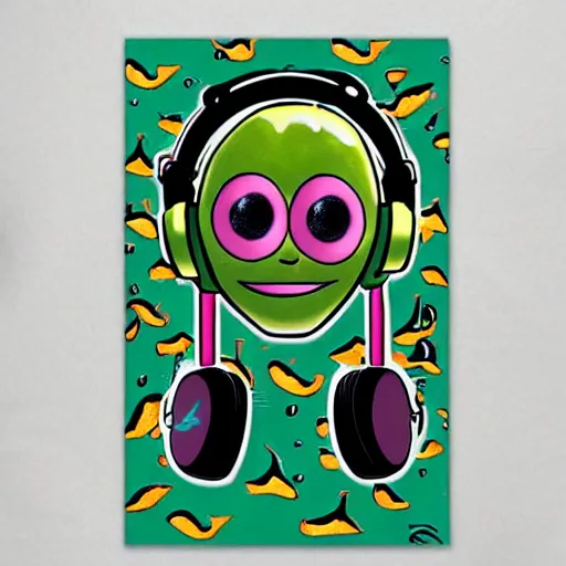 Image similar to Pop Wonder NFT - Alien Bog Friendly Monster Wearing Headphones, Art