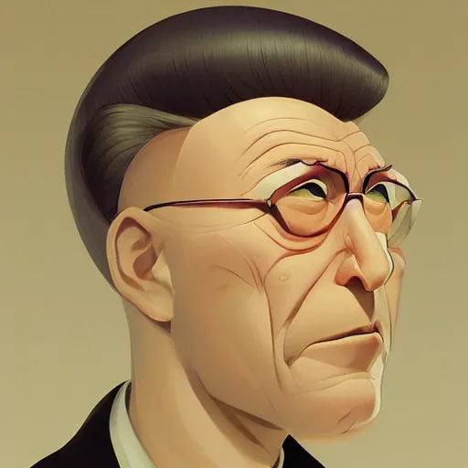 Image similar to face icon stylized minimalist goldfinger, loftis, cory behance hd by jesper ejsing, by rhads, makoto shinkai and lois van baarle, ilya kuvshinov, rossdraws global illumination