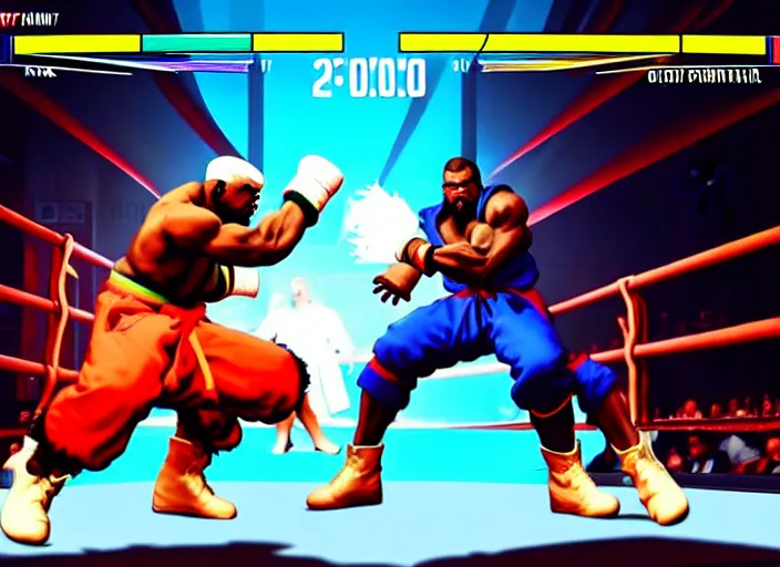 Image similar to ` kanye west in street fighter v ( 2 0 1 7 ), dynamic pose, official media, ps 4 in - game cinematic, 5 k