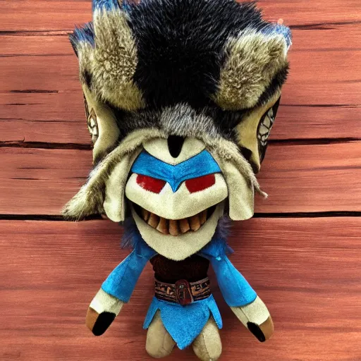 Image similar to spartan shaman wolf peyote fumo plush