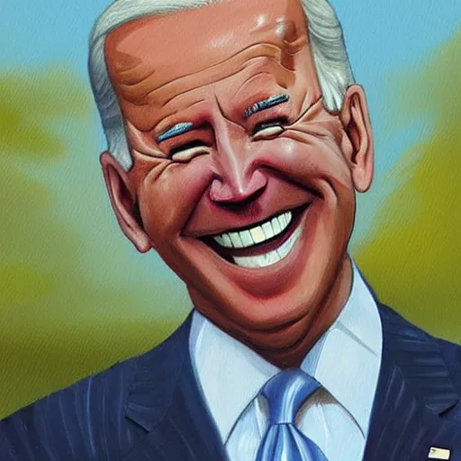 Image similar to a painting of joe biden laugh in tea party with taliban, ultra detailed content : face, gesture, body, mimic. random position content, frontal realistic, sharp focus, intricate, dynamic composition, 2 colors, delete duplicate contents.