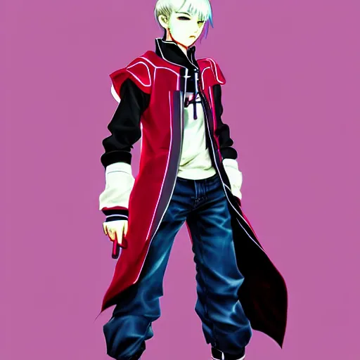 Prompt: character design of utena tenjou as a college student, contemporary fashion, concept art, portrait, streetwear, dramatic pose, final fantasy tactics character design, character art, urban, vibrant, highly detailed, Akihiko Yoshida