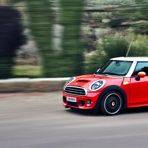 Image similar to of a mini cooper mixed with ferrari