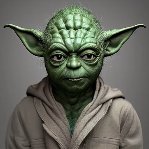 Prompt: middle-aged yoda floating, au naturel, hyper detailed, digital art, trending on artstation, cinematic lighting, studio quality, smooth render, unreal engine 5 rendered, octane rendered, art style by klimt and nixeu and ian sprigger and wlop and krenz cushart