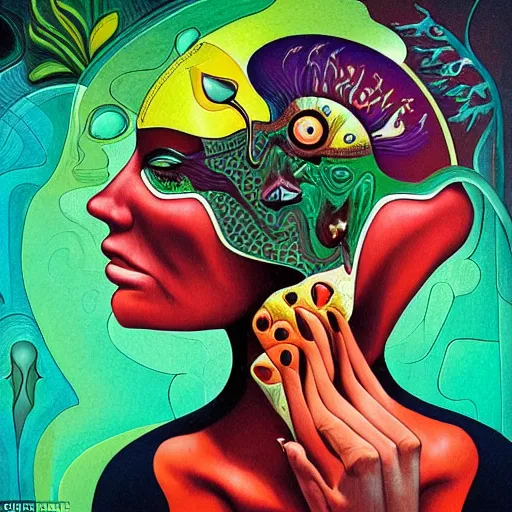 Prompt: schizophrenic superhuman, lush detail, emotional surrealism