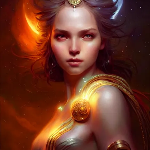 Image similar to star goddess, fine art, awesome fantasy book cover on pinterest, award winning, dark fantasy landscape, fantasy magic, intricate, elegant, sharp focus, cinematic lighting, highly detailed, digital painting, concept art, art by wlop and artgerm and greg rutkowski, masterpiece, trending on artstation, 8 k