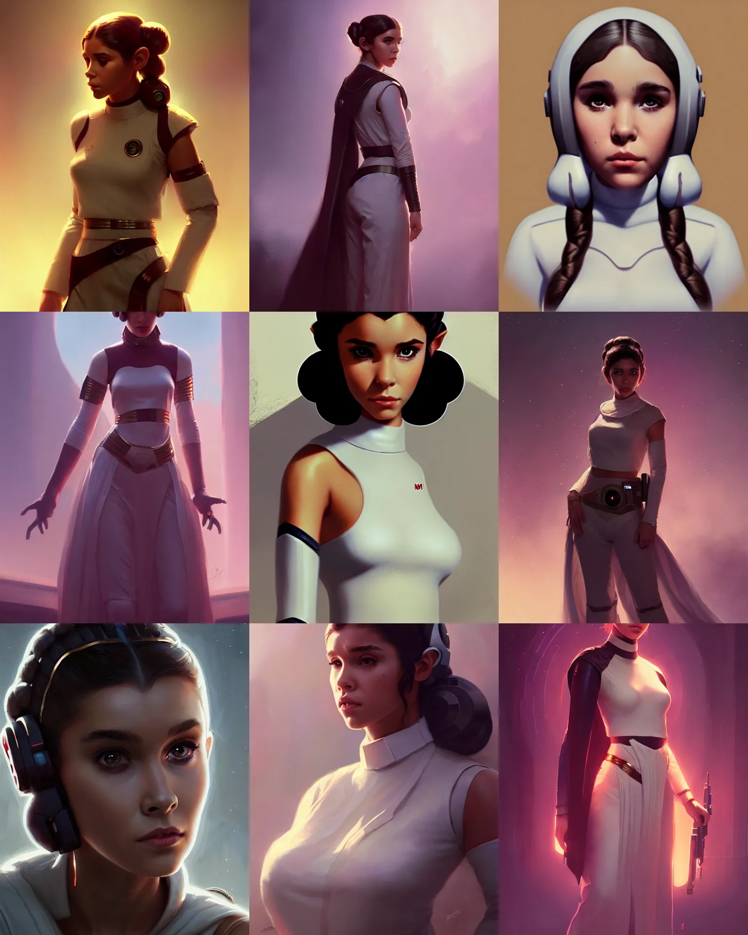 Prompt: madison beer : : young woman : : as princess leia by marvel : : by greg rutkowski, wlop, instagram, artstationhd, unreal engine, : :