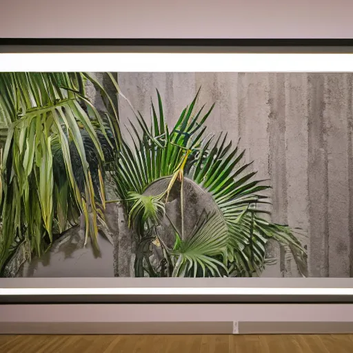 Image similar to a color photography of an exhibition room with an arrangement of elements / anthropological conceptual object / tropicalism / ( ( ( ( ( ( ( ( ( ( ( ( brutalism ) ) ) ) ) ) ) ) ) ) ) ) / animism, grain / shades / highly detailed / 1 2 0 0 dpi / fujifilm x - t 3 0