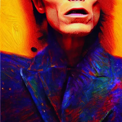 Prompt: high quality high detail painting by david bowie, hd, portrait, dramatic lighting