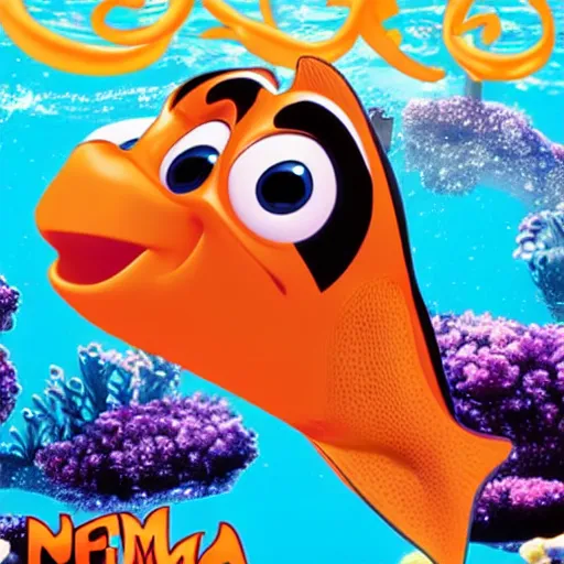 Prompt: a movie poster with ariana grande as nemo, coming out 2 0 2 4