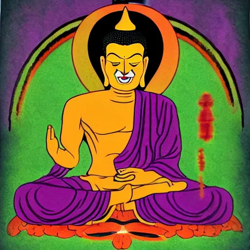 Image similar to the buddha as the joker