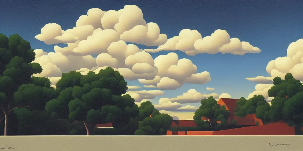 Prompt: storm, summer evening, kenton nelson