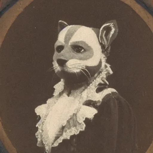 Image similar to an on photograph of a furry from the early 1 9 th century