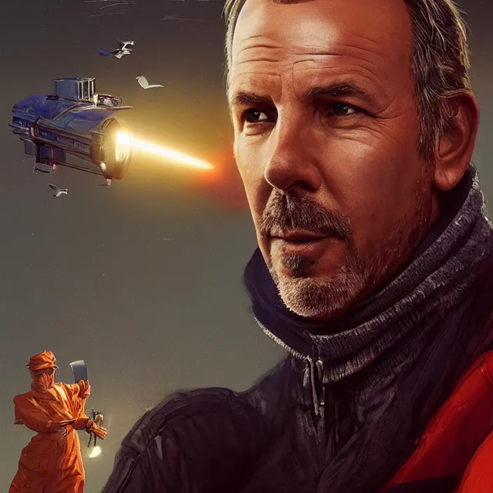 Image similar to portrait of kevin costner as postman 1 9 9 7. intricate abstract. intricate artwork. by tooth wu, wlop, beeple, dan mumford. octane render, trending on artstation, greg rutkowski very coherent symmetrical artwork. cinematic, hyper realism, high detail, octane render, 8 k, iridescent accents