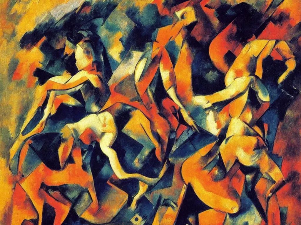 Prompt: Beautiful Futurist Painting of a Classical sculpture of A Toddler Dancing as A Horse Fiddles painted by Francisco Goya sculpted by Amedeo Modigliani Painted By Marcel Duchamp and Franz Marc in a Futurist style impasto oil paint, Bright Intense Colors shocking detail hyperrealistic trending on artstation
